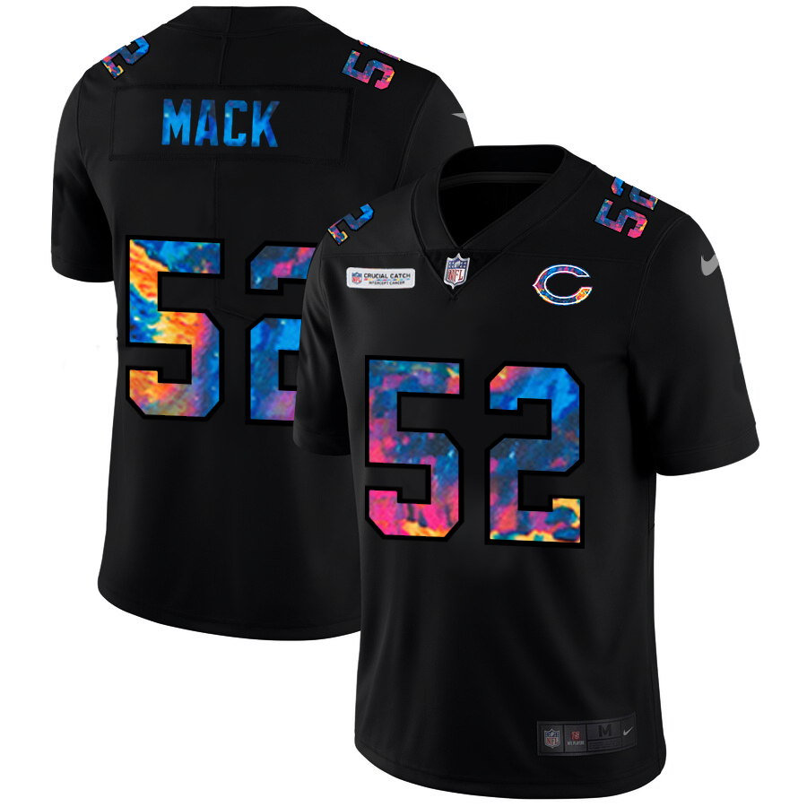NFL Chicago Bears #52 Khalil Mack Men Nike MultiColor Black 2020  Crucial Catch Vapor Untouchable Limited Jersey->oakland raiders->NFL Jersey